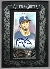 2020 Ginter X Framed Mini Autograph Black Frame #MA-NSO Nick Solak #3/10 Rookie