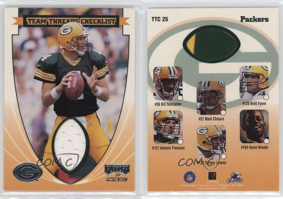 1999 Playoff Momentum SSD Team Thread Checklist Brett Favre #TTC25 HOF - Image 3 of 3