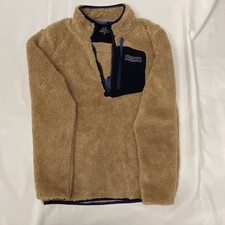 Vineyard Vines Kids Beige/Navy 1/4 Zip Pullover Jacket Stand-Up Collar XL
