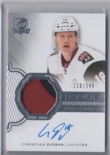 2016-17 UD The Cup Rookie Autograph Patch Christian Dvorak RC Auto 210/249