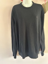 Tommy Hilfiger Classic Solid Crewneck Mens Black Sweater Size L/G Casual 90  s