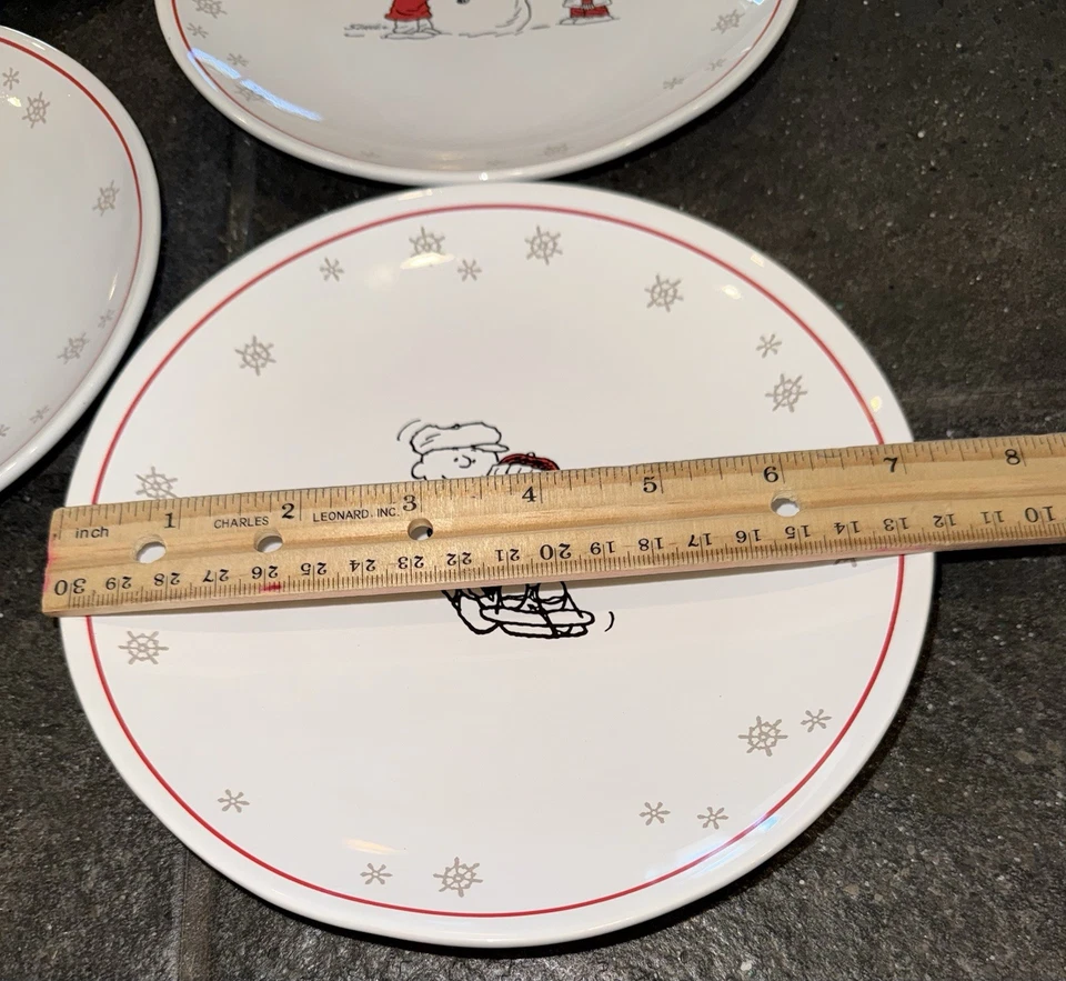 Vintage Hallmark Peanuts Charlie Brown Christmas Snack Appetizer Plates Set Of 4 - Image 2 of 4