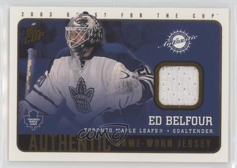 2002-03 Pacific Quest for the Cup Authentic Game-Worn Jerseys Ed Belfour HOF 0c4