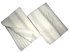 THRESHOLD GRAY WHITE FLANNEL multi STRIPES 2 queen Pillowcases 20x30