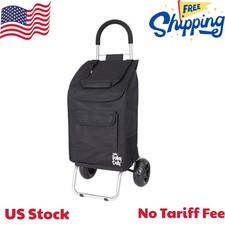 Trolley Dolly Black Foldable Shopping cart for Groceries with Wheels