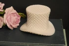 Vtg Westmoreland Top Hat White Milk Glass Diamond Cut Pattern Toothpick Holder