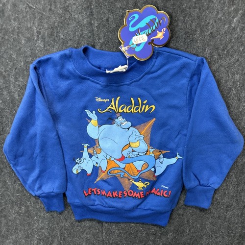 Vintage 1990s Disney Designs Aladdin Sweatshirt Sweater Child Size Small 6-8 NWT - Picture 2 of 6