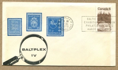 CANADACANADA 1973 BALTPLEX IV Baltic Philatelic Exhibition, 6¢ Sc#516 FDC