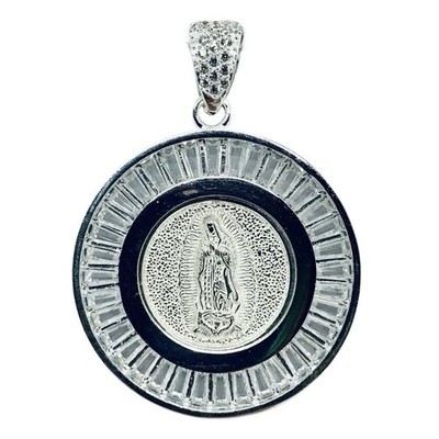 925 Sterling Silber Jungfrau Maria Virgen de Guadalupe Anhänger Made in Taxco Mexico