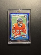 2025 Donruss Optic #208 RJ Harvey Rated Rookie Purple Shock Prizm RC RB Broncos