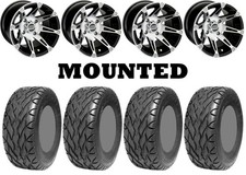 Kit 4 AMS Street Fox Tires 25x10-12 on Moose 387X Machined Wheels H700