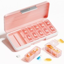 AM PM Pill Organizer 2 Times A Day, 7 Day Pill Box Weekly Pill Organizer Trav...