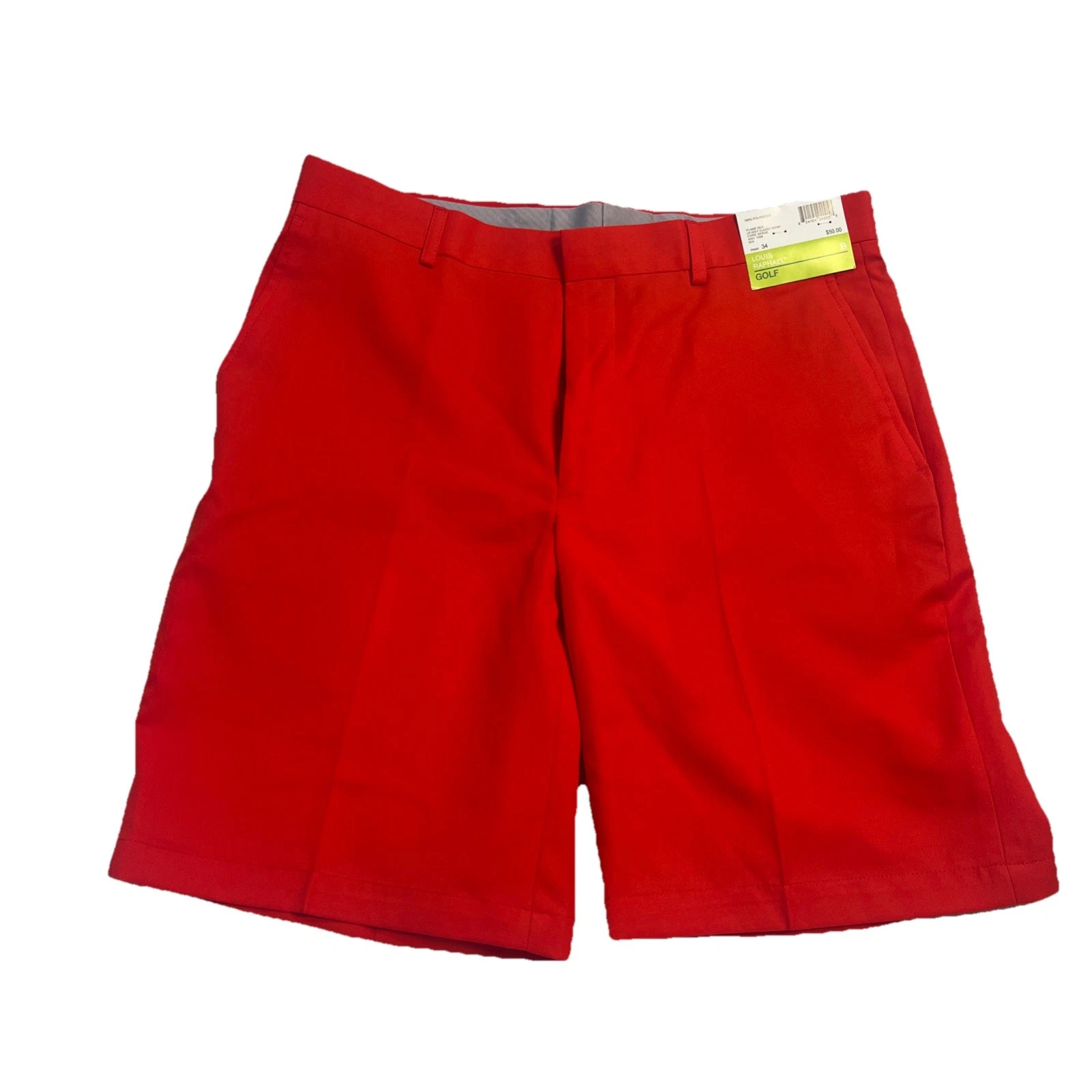 Flame Red Louis Raphael Men's Golf Shorts Polyester New Waist 34