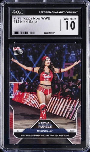 2025 TOPPS NOW WWE #12 NIKKI BELLA CGC 10 GEM MINT