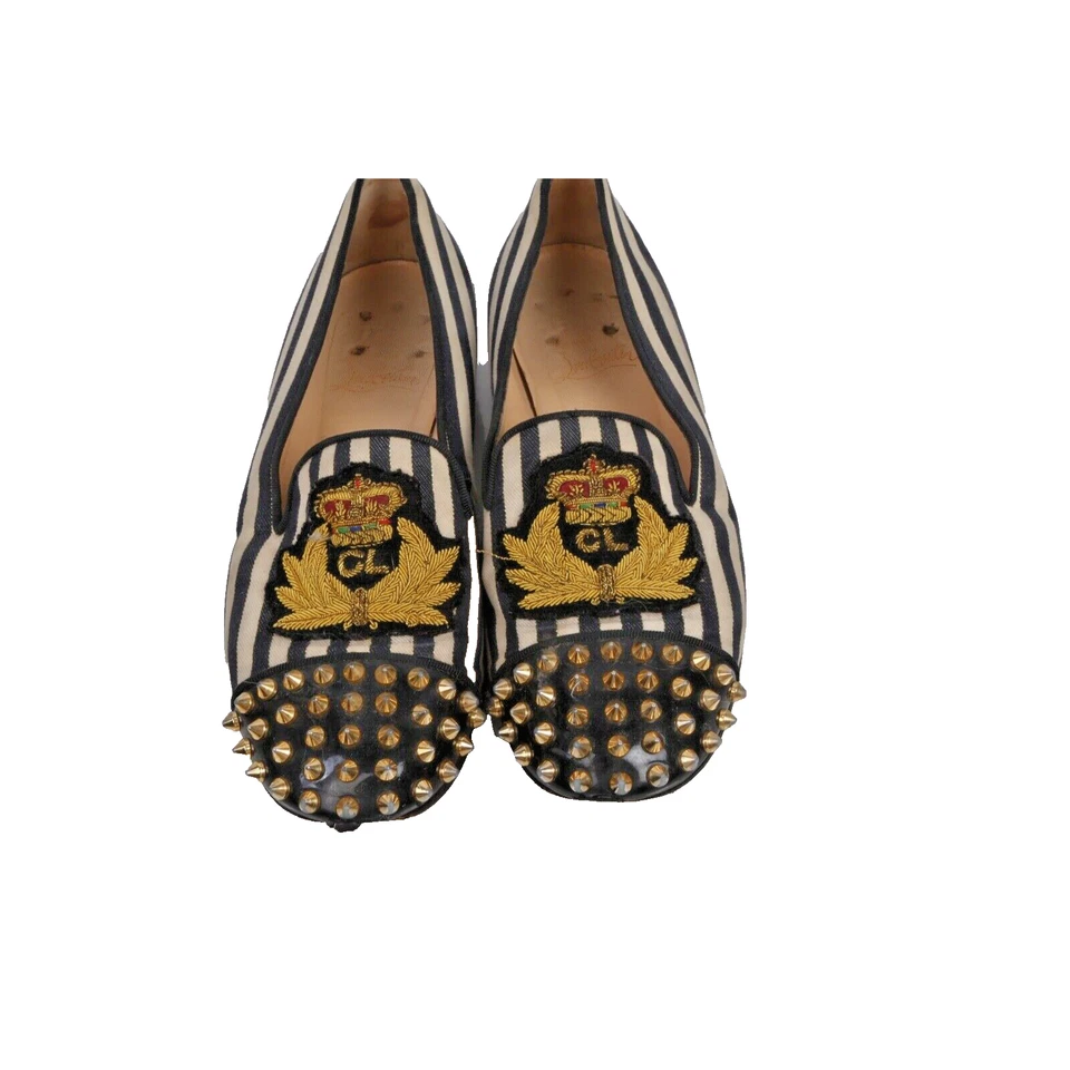 “Mocasines planos a rayas con tachuelas internas Christian Louboutin – talla 37” Foto 2 de 4