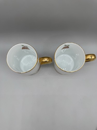 Department 56 Mug Cup Dickens Village Christmas Coffee Tea Gold Trim Set 2 - Picture 2 of 11