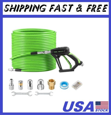 #ad Sewer Jetter Kit for Pressure Washer 150 FT Short Power Washer Gun Drain $115.99