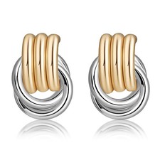 Chunky Earrings Knot Link Statement Geometric Drop Dangle Earrings for Women ...