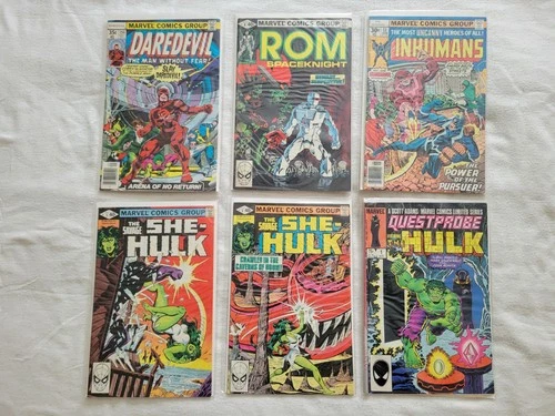 Vintage Marvel Superhero Comics Lot - Hulk Daredevil She-Hulk ROM Inhumans