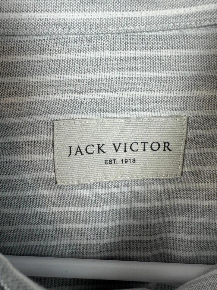 Camisa de vestir clásica Jack Victor para hombre 2XL a rayas manga larga abotonada para hombre Foto 3 de 4