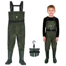 Chest Waders for Kids, Waterproof Youth Waders with Boot Hanger, Lightweight ...