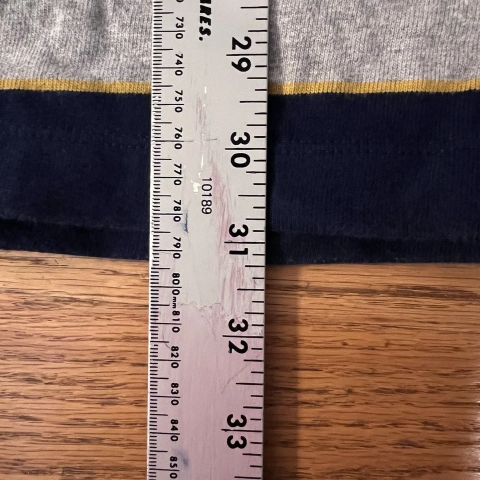 Vintage Lands End Men’s 3XL Rugby Shirt Gray Blue Stripes Y2K Thick Cotton - Image 2 of 4