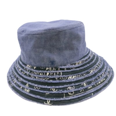 Authentic CHANEL Denim Bucket Hat Blue Cotton #36633550