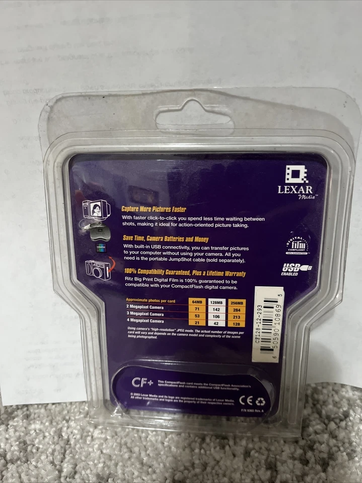 Lexar Media 128MB Starter Media Card Compactflash - Image 3 of 3