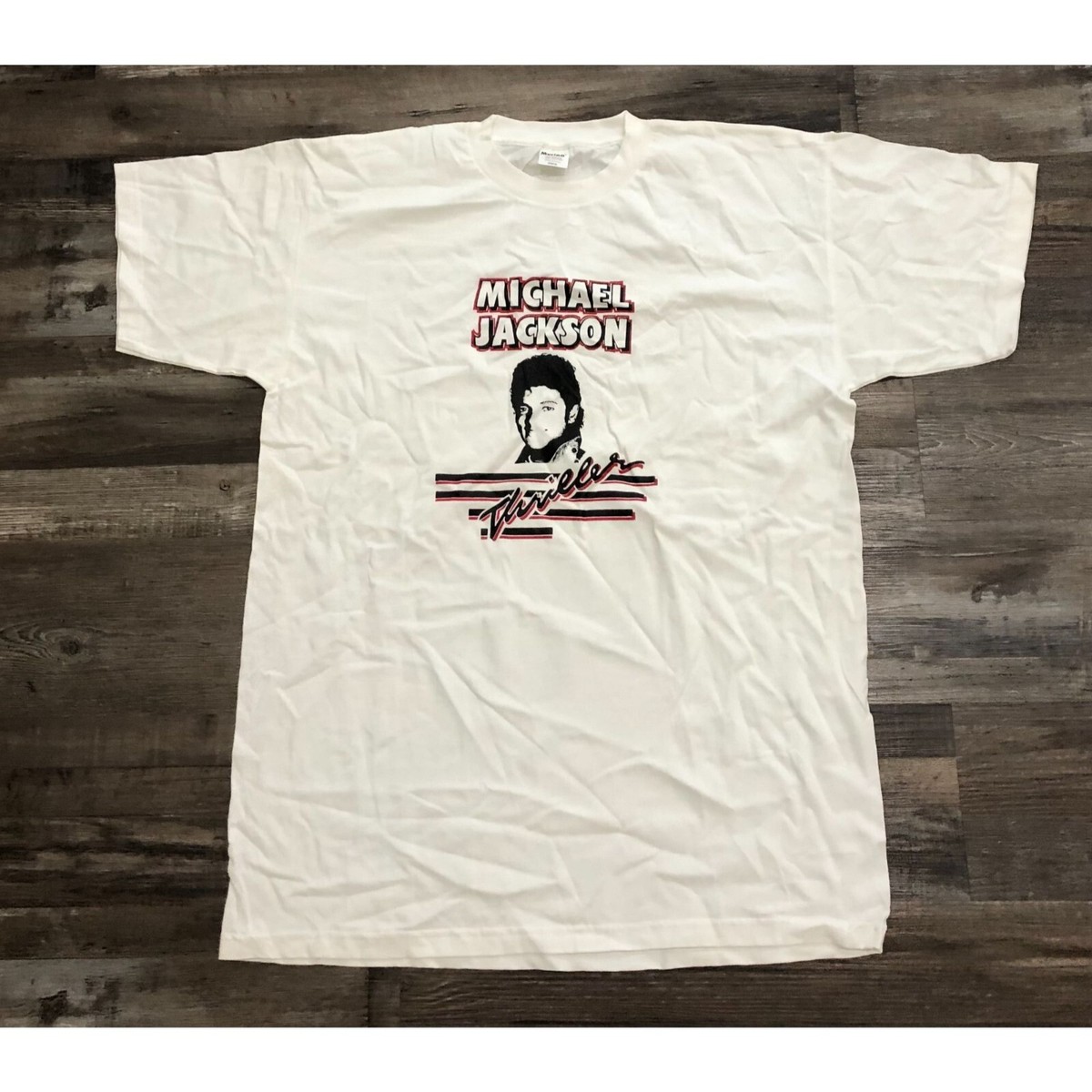 Vintage Michael Jackson Tシャツ Vintage Michael Jackson Thriller Adult OSFA White T Shirt Made in