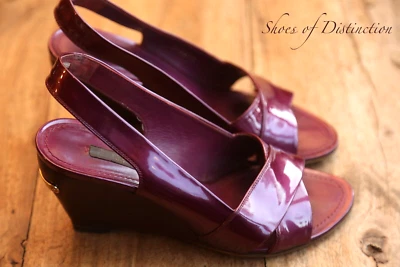 Louis Vuitton cuir bordeaux bois or talons compensés femmes UK 4 EU 7 US 37 - Photo 1/4