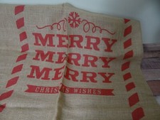 Extra Large Burlap Christmas Gift Bag 42  x 27  Merry Christmas Wishes