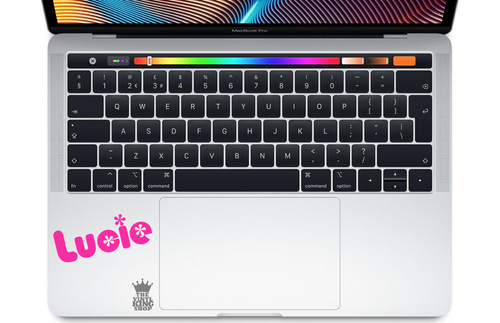 Personalised Name Sticker Flower Font - Laptop Vinyl Decal Mac custom touch pad - Picture 11 of 12