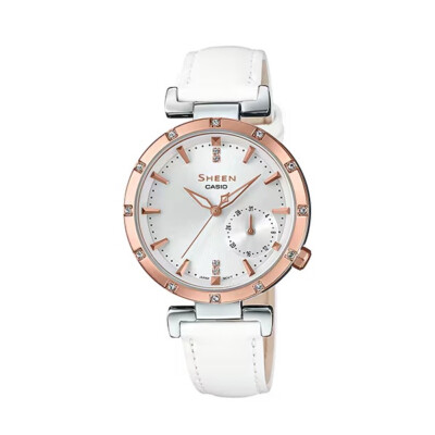 Casio Sheen 50-Meter Water Resistance Date IndicatorWhite Leather SHE-4051PGL-7A