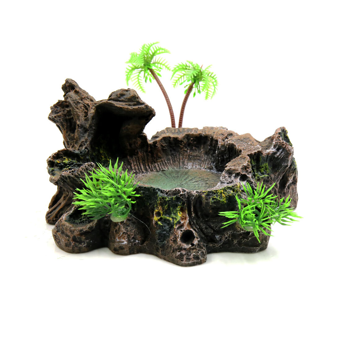 Tazón De Agua Decoración De Terrarios para Reptiles De Resina del Tronco
