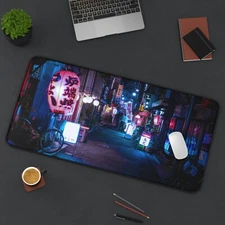 Japan City Street Japanese Desk Mat Extra Large Mousepad Computer Mouse Pad