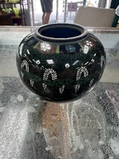 Antique Japanese Meiji?  Enamel  Footed Cloisonne Ginger Jar No Lid!