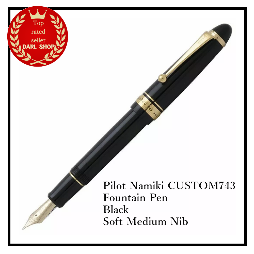 Pilot Namiki CUSTOM743 Fountain Pen Black Soft Medium Nib FKK-3000R-B-SM CBP