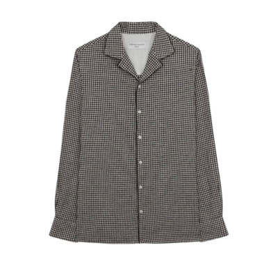 OFFICINE GENERALE Herren $ 340 Dario Hemd S Baumwolle/Leinen Camp Kragen Gingham