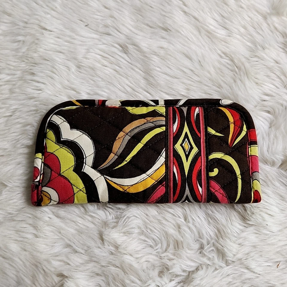Vera Bradley Brown Floral Quilted Soft Eyeglass Eye Glasses Case - Image 2 of 3