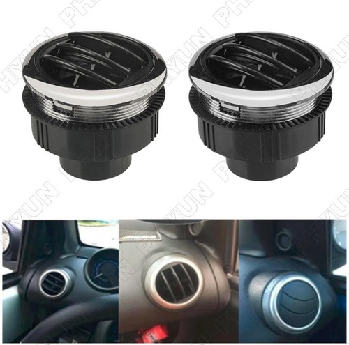 2Pcs Universal A/C Air Conditioning Outlet Vent Black&Chrome For RV Boat Bus Car - Picture 2 of 12