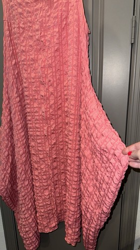 Abito midi popcorn senza maniche scollo finto check rosa collezione IC tasche L - Foto 6 di 10