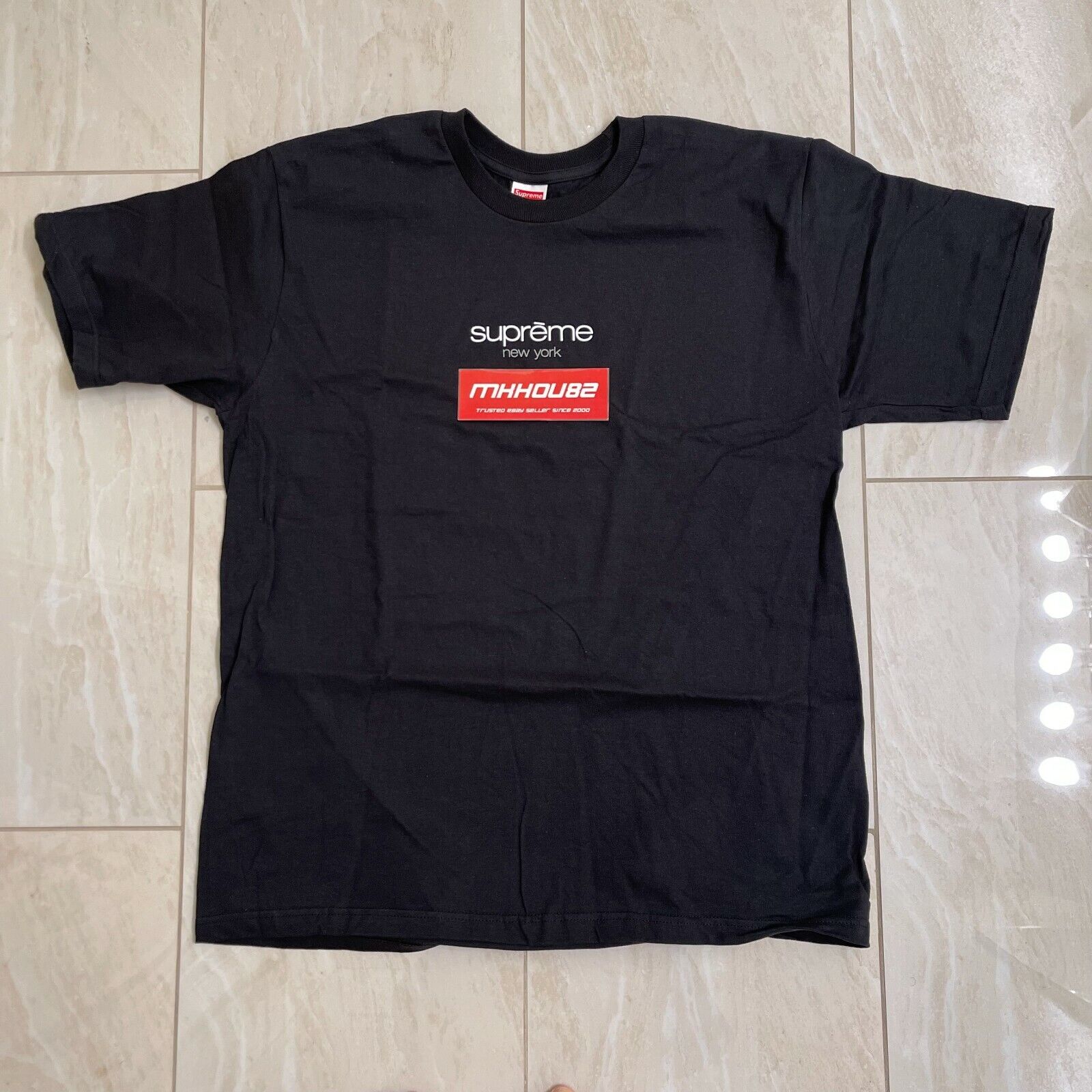 New Supreme Classic Logo Tee T-Shirt Black Spring Summer 2022 SS22 Size L  Large