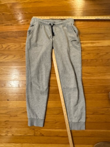 Pantaloni Adidas Uomo Grandi Grigio Running Pista Joggers Felpati Coulisse - Foto 4 di 5