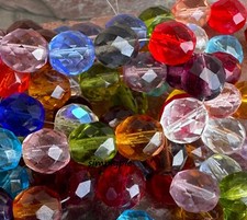 Assorted Fire Polished 10mm 12 Pcs Czech Faceted Glass Beads TRAMIXGAR