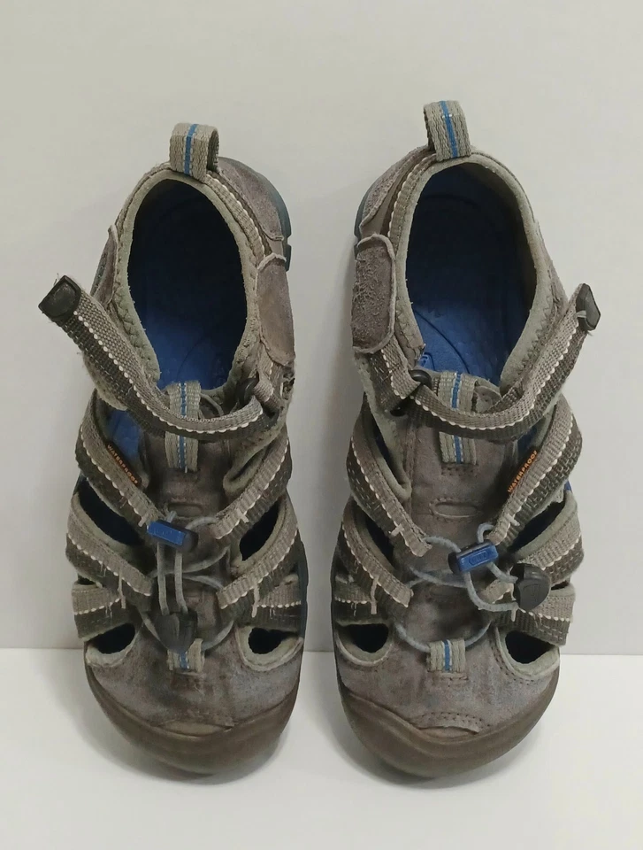 Kids Keen Clearwater CNX Gray/Blue Waterproof Sandals Size 2 - Image 4 of 4