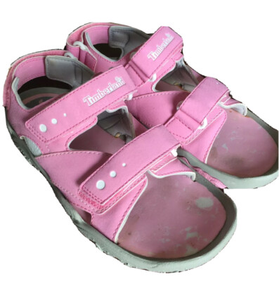 Timberland Sandals 34 Pink Girls Shoes Sandal Aqua Water *N Hook and Loop Summer