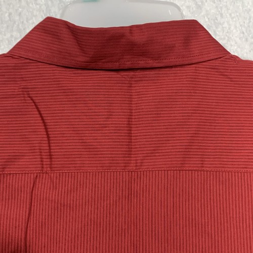 Mens Red Croft & Barrow Easy Care Long Sleeve Striped Button Up Shirt XL Tall - Picture 9 of 11