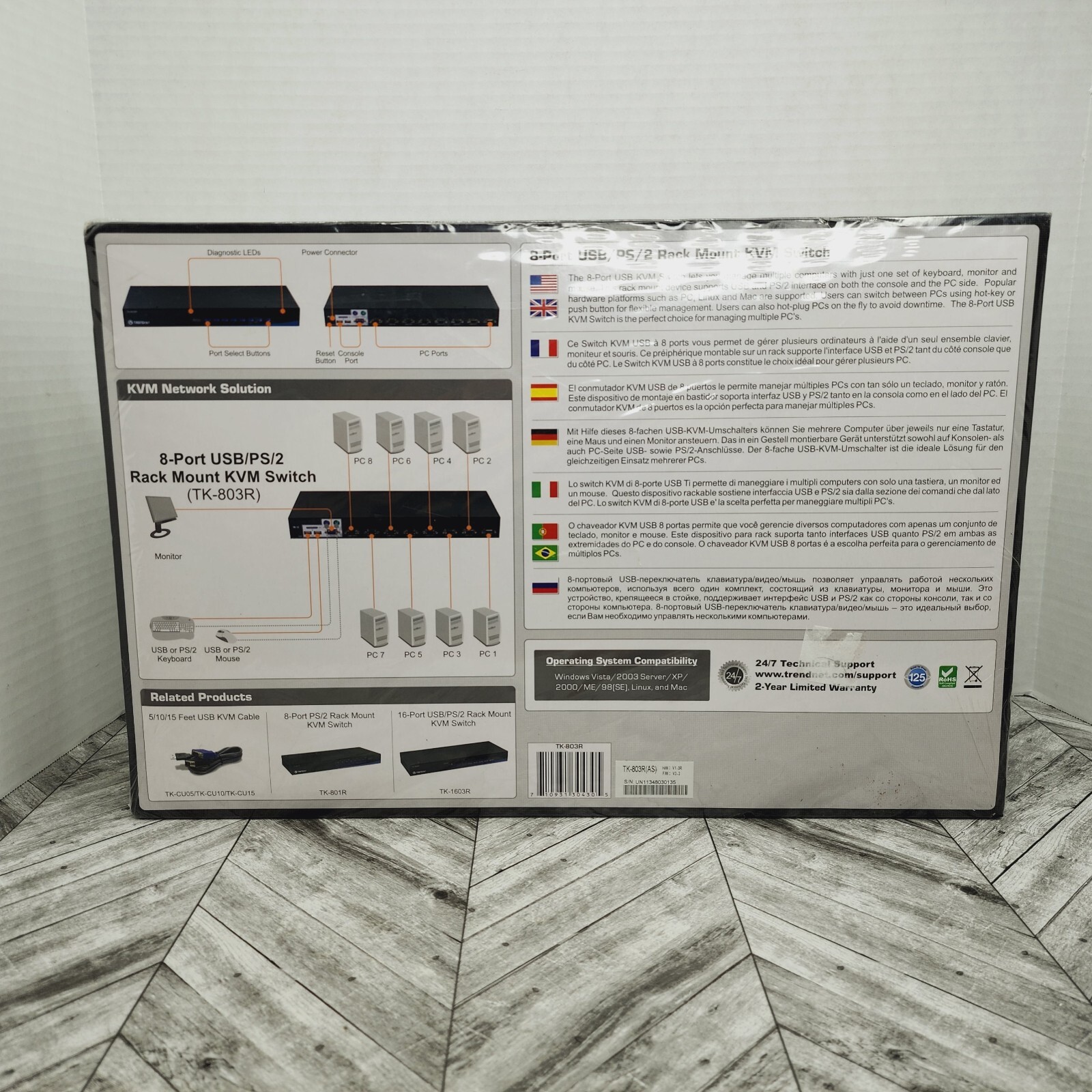 TRENDnet TK-803R 8-port KVM USB Rack Mount Camera & Computer Switch NEW ...