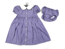 Polo Ralph Lauren Baby Girls 2-Piece Gingham Button-Up Dress with Pony - Purple