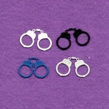 POLICE  3 HANDCUFFS die cuts scrapbook cards